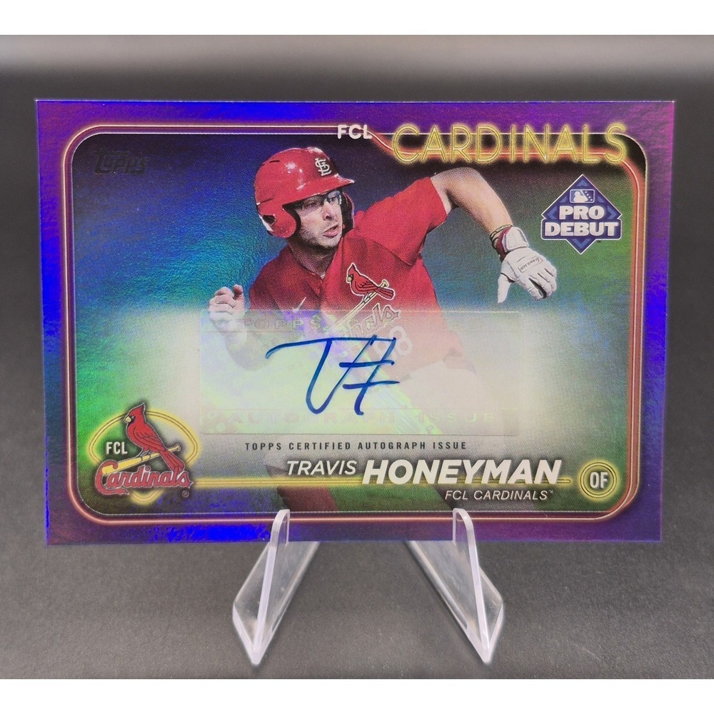 2024 Topps Pro Debut Travis Honeyman #PD-77 Autograph Purple Foil /299 Cardinals